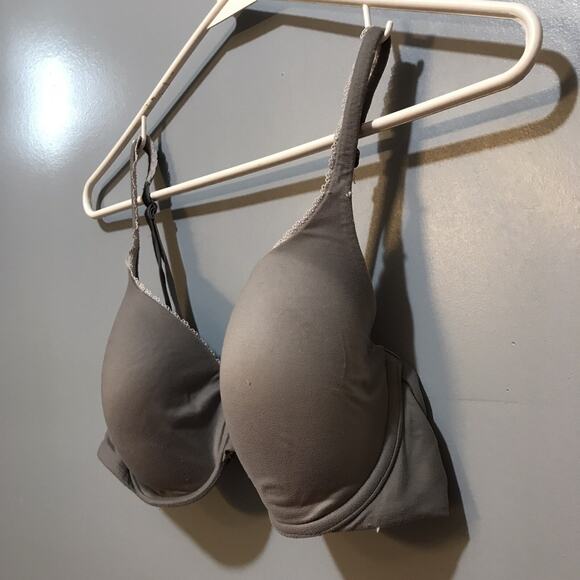 Victoria's Secret, Body by Victoria Lined Perfect Coverage Bra 36 B Gray Lace - Picture 2 of 5